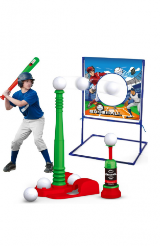 Jucării & Jocuri - Set baseball pentru copii cu Inaltime Ajustabila, Țintă Fixă, VATOS, 3-12 ani