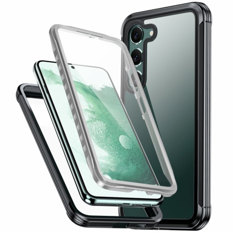Huse, Folii & Accesorii Telefoane - Set Carcasă și Ecran pentru Samsung Galaxy S23 Plus, YIBENEU, Negru, Protecție 360°, Clară, Standard Militar, Ultra Rezistentă cu Protecție Ecran Integrată, Compatibilă Wireless