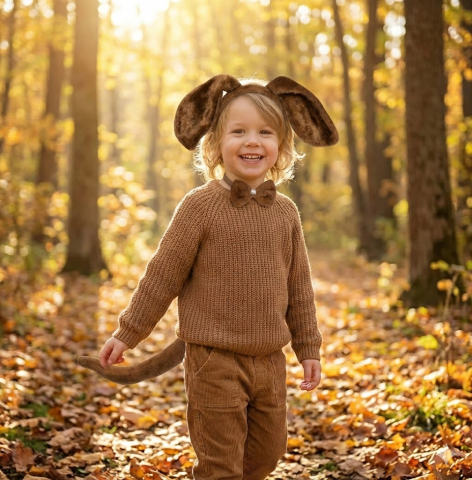 set-costum-catel-urechi-lungi-bentita-papion-coada [3]