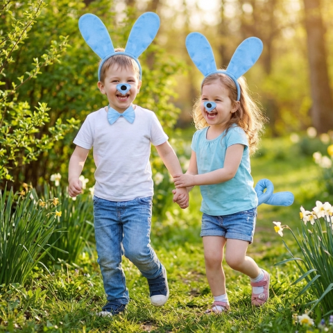 set-costum-catel-copii-albastru-urechi-papion-coada-nas [2]