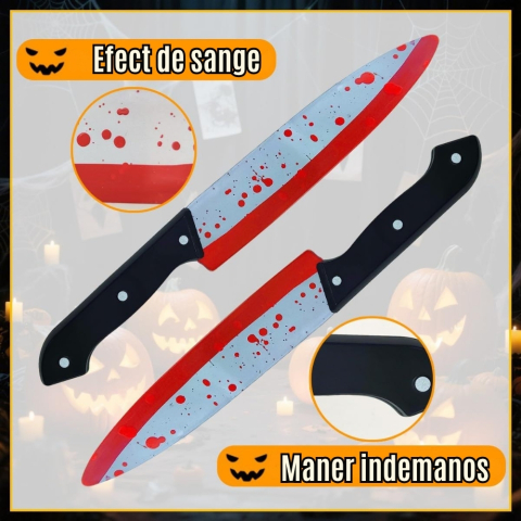 Set cutite false Halloween cu efect de sange din plastic 30 cm recuzita cosplay [4]