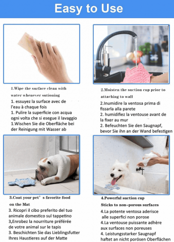 Set de 2 covorase pentru hranire animale de companie, plastic, roz/verde, 17 x 20 x 1 cm [1]