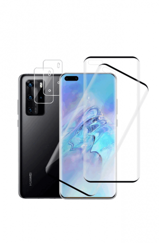 Huse, Folii & Accesorii Telefoane - Set de 2 Folii de Protecție pentru Huawei P40 Pro, Duritate 9H, HD, 3D, Carante, LJFH