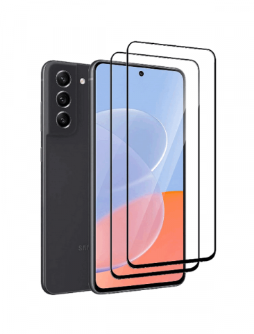 Folii Protecție Telefoane - Set de 2 Folii de Protecție pentru Samsung Galaxy S21 FE 5G, Suport ID Amprentă, Duritate 9H, HD, 3D, Fără Bule