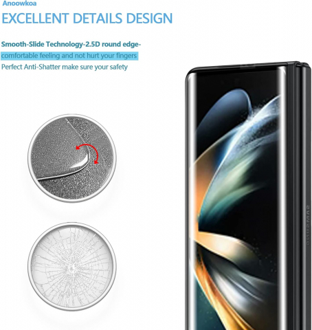 Set de 2 Folii Protectoare de Ecran 9H, Anoowkoa Panzerglas pentru Samsung Galaxy Z Fold 4, Rezistente la Zgârieturi și Impact, 6K4X [5]