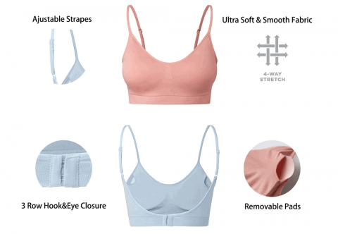 Set de 3 bustiere sport pentru yoga, fără cusături, fără sârmă Comfyin, XS [1]