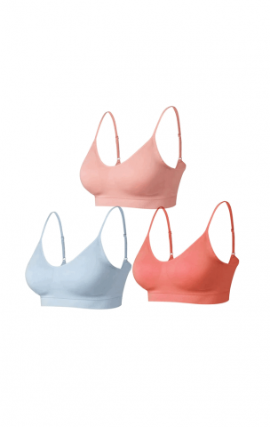 Îmbrăcăminte & Încălțăminte - Set de 3 bustiere sport pentru yoga, fără cusături, fără sârmă Comfyin, XS