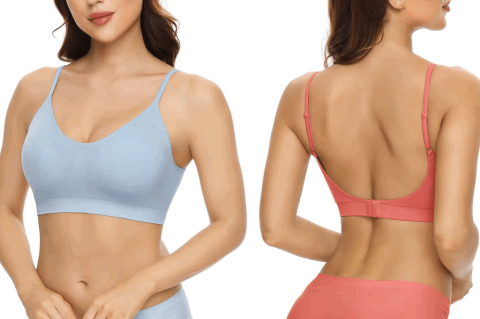 Set de 3 bustiere sport pentru yoga, fără cusături, fără sârmă Comfyin, XS [4]