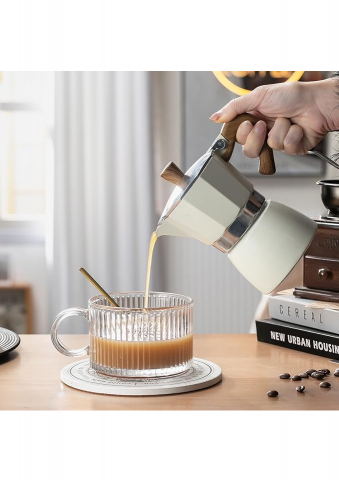 Set de 4 Cani de Cafea din Sticla cu Design Vintage - 400ml [2]