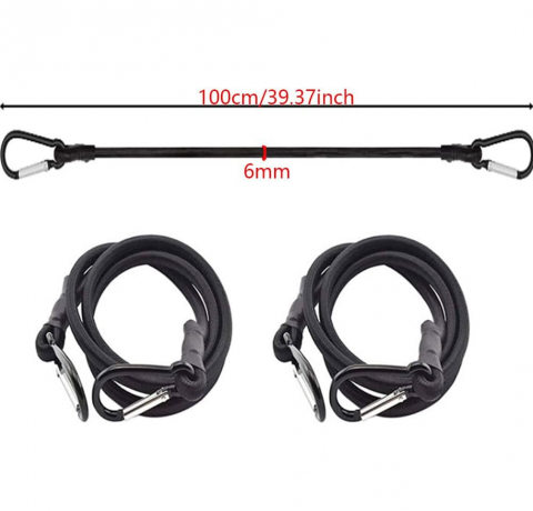 Set de 4 curele elastice cu carabine, 100 cm x 6 mm [2]