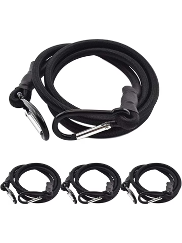 Set de 4 curele elastice cu carabine, 100 cm x 6 mm
