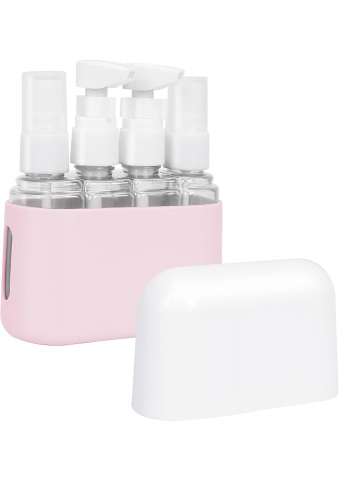 Sport & Travel - Set de 4 Sticle de Călătorie, cu carcasa roz, FYY - PB4T