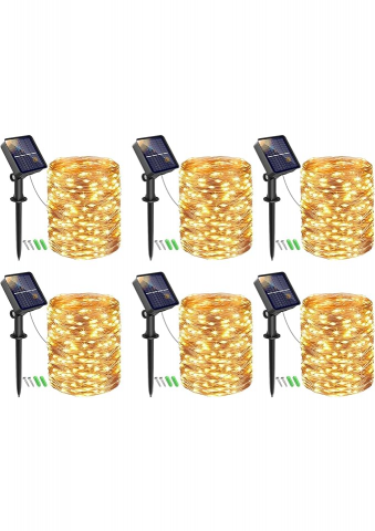 Casă, Grădină & Bricolaj - Set de 6 Lămpi solare cu LED pentru exterior, lumina warm white, bitijam - HU7F