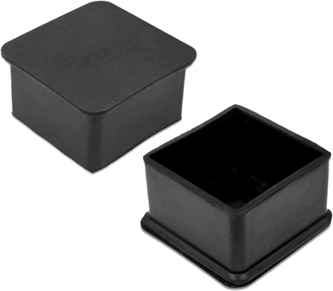 Set de 8 protectii pentru picioarele mobilierului, cauciuc, negru, 5 x 5 cm, SPQ3 [2]