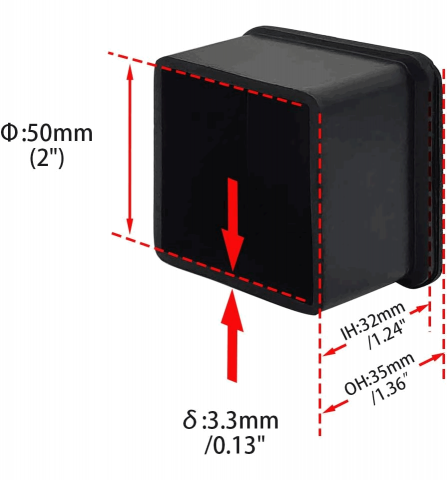 Set de 8 protectii pentru picioarele mobilierului, cauciuc, negru, 5 x 5 cm, SPQ3 [1]