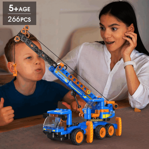 Set de construcție camion macara, 8 în 1, BOTZEES STEM, + 5 ani (266 piese) [3]
