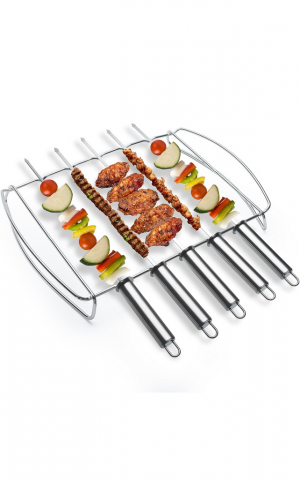 Casă, Grădină & Bricolaj - Set de grătar pentru frigărui, 5 piese de frigarui, Kenshire, 37x 25 cm