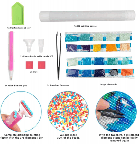 Set de Pictura cu Diamante 5D DIY pentru Adulți, vulpe polara, 30x40cm, YZ8544 [4]