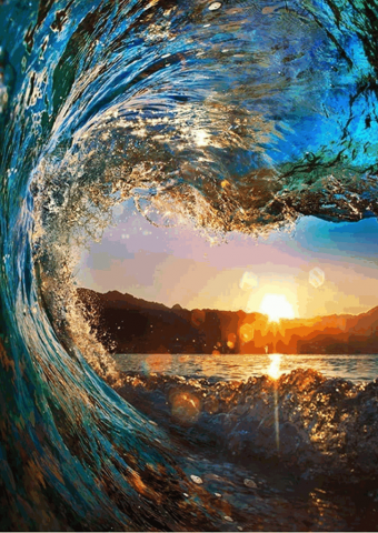 Jucării & Jocuri - Set de Pictura cu Diamante 5D DIY Sealeffort pentru Adulți, Beach waves, 30x40cm, X6YD