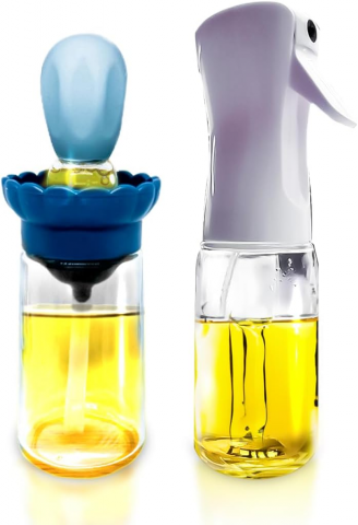 Casă, Grădină & Bricolaj - Set de Pulverizator Ulei Bucătărie 220ml și Dispozitiv de Dozare Ulei cu Perie Silicon 180ml, KILVA