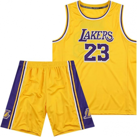 Sport & Travel - Set Maiou si Pantaloni Scurti Basket Copii 5-6 ani, Nr. 23, Marimea M