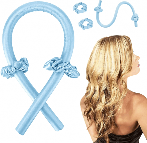 Set pentru ondularea parului fara caldura, ondulator si doua elastice, din microfibra si satin [3]