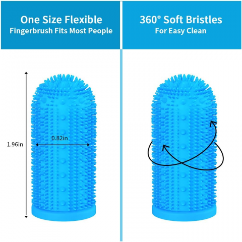 Set 8 Periuțe de Dinți pe Deget pentru Câini și Pisici, Curățare Dentară 360°, din Silicon Sigur, Ideal pentru Îngrijirea Dentară a Animalelor de Companie, PetitePaw [2]