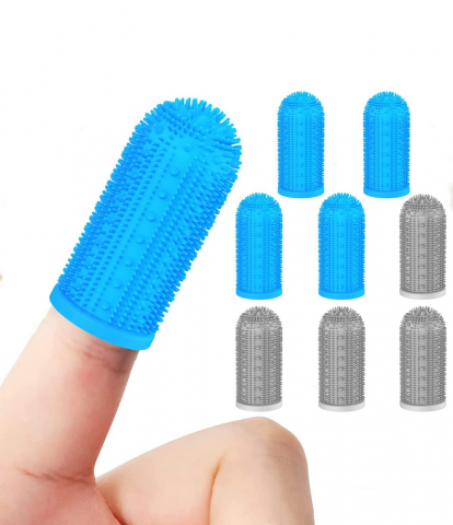 Pet shop - Set 8 Periuțe de Dinți pe Deget pentru Câini și Pisici, Curățare Dentară 360°, din Silicon Sigur, Ideal pentru Îngrijirea Dentară a Animalelor de Companie, PetitePaw