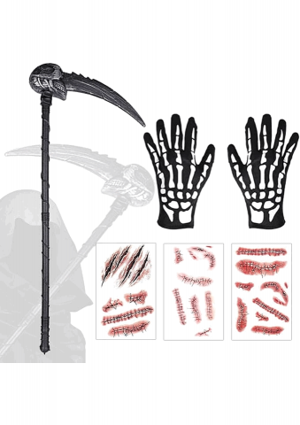 Costume Halloween - Set Secera pentru Halloween, Barvere, Grim Reaper, Plastic, 114x36,3cm, V2OT