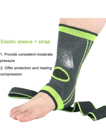 Șosete Terapeutice Compresive, Fasceită Plantară, Pinteni, Tendinită, Recuperare Rapidă, verde-negru, marime universala [3]