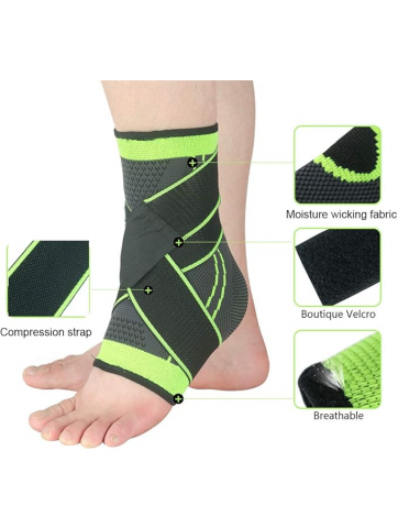 Șosete Terapeutice Compresive, Fasceită Plantară, Pinteni, Tendinită, Recuperare Rapidă, verde-negru, marime universala [1]