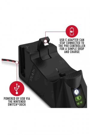 Statie de incarcare pentru controller Nintendo Switch, Stealth, Negru [1]
