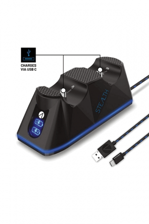 Statie dubla de incarcare pentru controller PS5, Stealth, Negru [2]