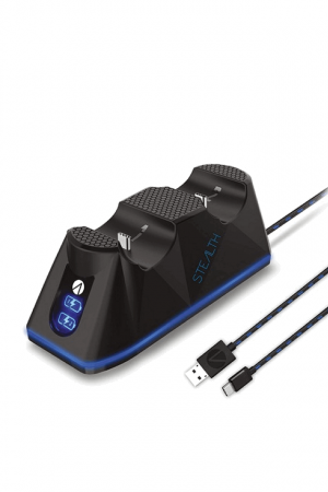 Statie dubla de incarcare pentru controller PS5, Stealth, Negru [3]