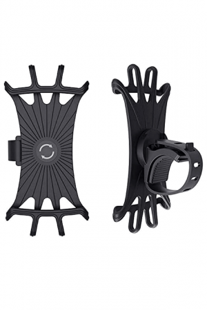 Accesorii Telefoane Mobile - Suport Telefon Universal pentru Bicicleta, din Silicon, rotativ 360⁰, Montaj pe Ghidon, Compatibil Bicicleta, Carut, Trotineta, Scuter, negru
