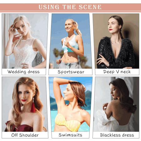 Sutien autoadeziv din silicon pentru femei, in forma de V, cupa B, lavabil, reutilizabil [1]