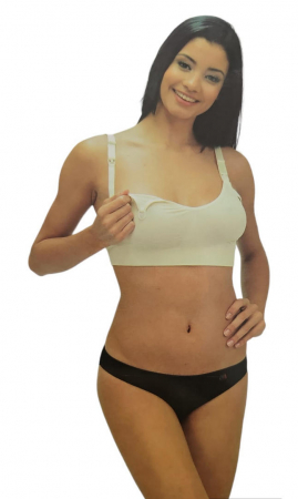 Lenjerii și Pijamale Femei - Sutien pentru alaptat, Green Kox, Bambus organic, crem, M