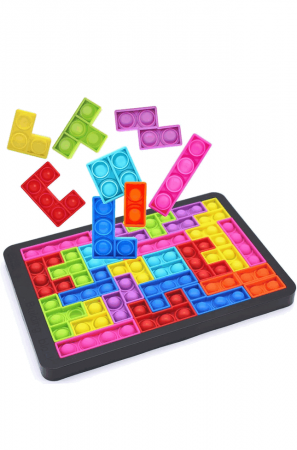 Jucării & Jocuri - Tabla de joc cu puzzle din silicon pentru copii si adulti 27 Piese, Jucarie senzoriala pentru dezvoltarea si stimularea creativitatii