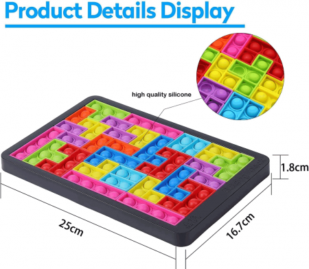Tabla de joc cu puzzle din silicon pentru copii si adulti 27 Piese, Jucarie senzoriala pentru dezvoltarea si stimularea creativitatii [5]