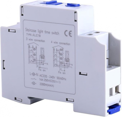 Temporizator Mecanic DEWIN 220–240V pentru Iluminat Scări, Cutii Luminoase și Aparate Electrice – Timp Reglabil 0.5–20 Min, Releu Electronic Automat pentru Economie de Energie [5]