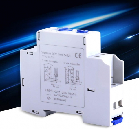 Electronice - Temporizator Mecanic DEWIN 220–240V pentru Iluminat Scări, Cutii Luminoase și Aparate Electrice – Timp Reglabil 0.5–20 Min, Releu Electronic Automat pentru Economie de Energie