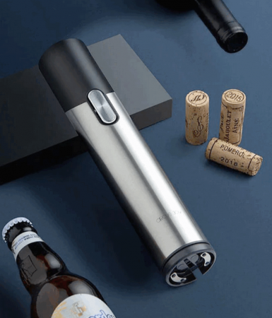 Tirbuson electric automat 2 in 1, deschide sticle de vin si bere, profesional, reincarcabil, functie Inainte-Inapoi, EASY Making Life Simple, Argintiu [5]