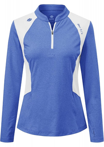 Îmbrăcăminte & Încălțăminte - Tricou sport cu mânecă lungă dama, respirabil, MoFiz, albastru