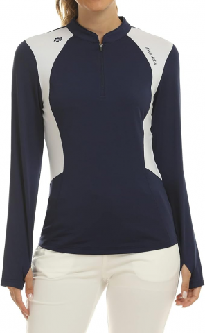 Îmbrăcăminte & Încălțăminte - Tricou sport cu mânecă lungă dama, respirabil, MoFiz, bleumarin, marime L