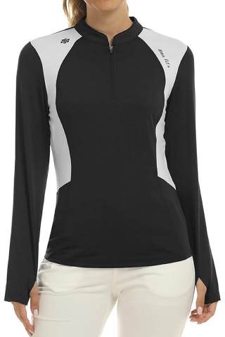 Tricou sport cu mânecă lungă dama, respirabil, MoFiz, negru [2]