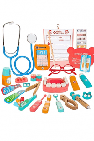 Jucării & Jocuri - Trusă medicală pentru stomatolog cu stetoscop pentru copii, 41 de piese