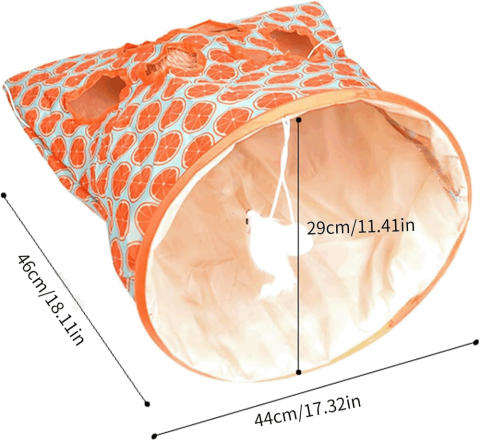 Tunel interactiv pentru pisici, jucarie cu bila de plus si soricel, material rezistent [4]
