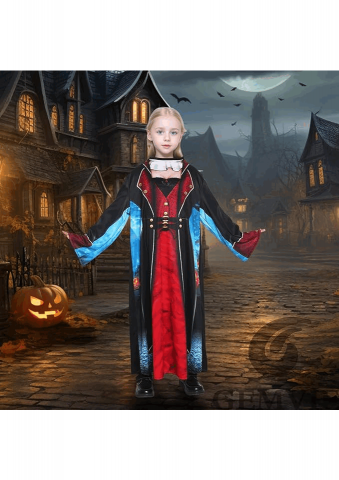 Tunica de vampir pentru fete, GEMVIE, 110-120 cm, 4-6 ani [2]