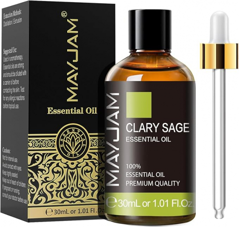 Sănătate - Ulei Esențial de Salvie Clary MAYJAM, Ideal pentru Difuzor, Umidificator, DIY și Aromaterapie, 30 ml