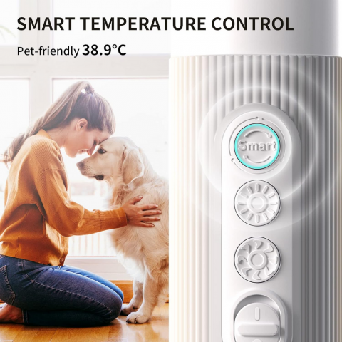 Uscător de Păr Portabil pentru Câini și Pisici cu Control Inteligent al Temperaturii și 3 Duze Interșanjabile, Uahpet, 570 W [5]